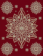 Crimson Cream Mandala Floral Radiance Rug
