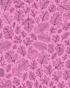 Pink Botanical Line Art Rug