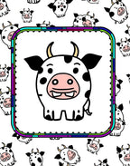 Whimsical Dairy Cow Cartoon Collection Rug