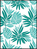 Teal Tropical Leaf All Over Rug