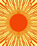 Radiant Sunny Orange Yellow Rays Rug
