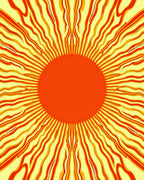 Radiant Sunny Orange Yellow Rays Rug