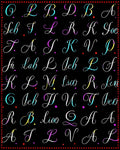 Colorful Calligraphy Alphabet Garden Rug