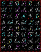 Colorful Calligraphy Alphabet Garden Rug