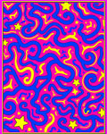 Vibrant Blue Yellow Starry Swirl Rug