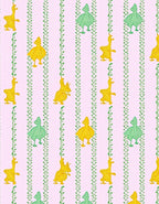 Whimsical Yellow Green Duckling Stripes Rug
