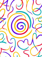 Abstract Rainbow Swirl Garland Rug