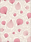 Pink Seaside Scallop Swirls Rug
