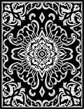 Monochromatic Black White Intricate Floral Medallion Rug