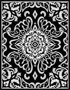Monochromatic Black White Intricate Floral Medallion Rug