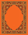 Orange and Gold Floral Border Rug