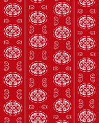 Red Oval Medallion Chains Rug