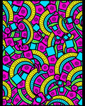 Vibrant Geometric Pink Yellow Blue Explosion Rug