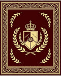 Regal Maroon Crest Laurel Wreath Rug