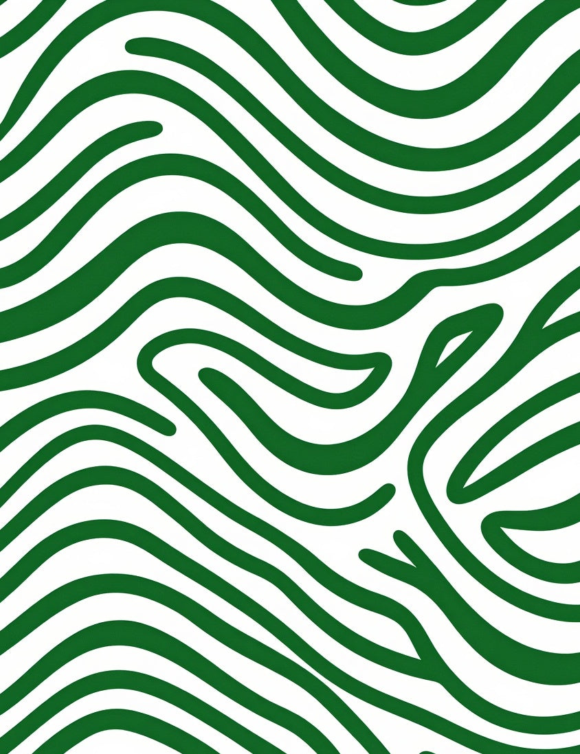 Abstract Green Zebra Stripe Rug