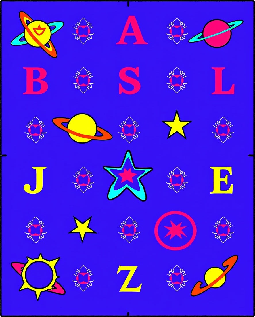 Galactic Abstract Letters Planets Rug