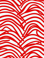 Bold Red Woven Curving Lines Rug