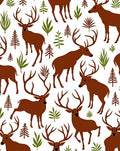 Rustic Woodland Deer Forest Scene Rug
