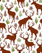 Rustic Woodland Deer Forest Scene Rug