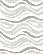 Neutral Gray Wavy Stripe Rug
