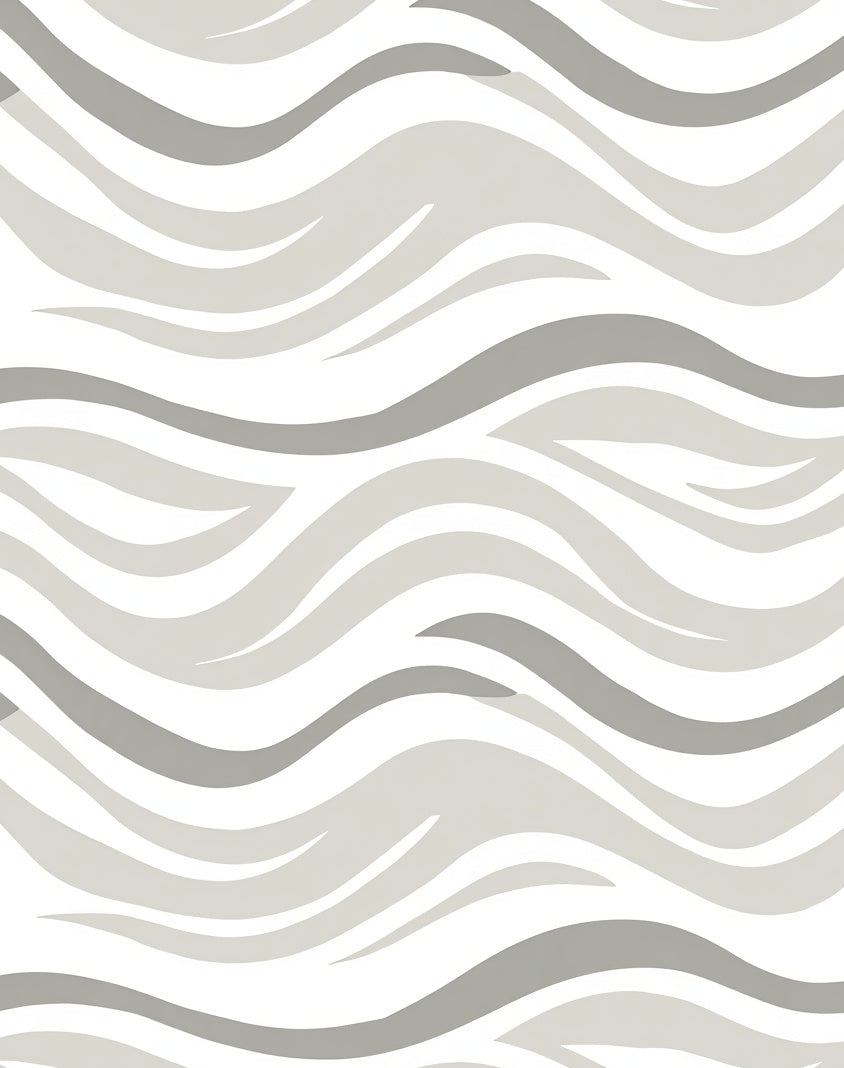 Neutral Gray Wavy Stripe Rug