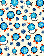 Blue Snowflake Circle Repeating Design Rug