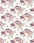 Cute Hedgehog Pink Spiky Garden Rug