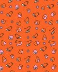 Whimsical Orange Pink Whimsical Characters Rug