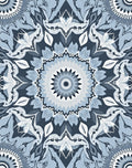 Indigo Blue Floral Mandala Rug