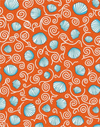 Ocean Coral Seashell Swirls Rug