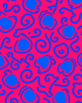 Vibrant Pink Blue Abstract Swirls Rug