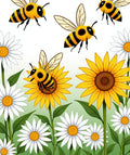 Yellow Daisy Bee Garden Rug