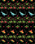Whimsical Dino Holiday Stripe Rug