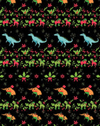 Whimsical Dino Holiday Stripe Rug