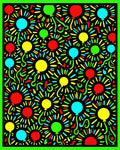 Festive Balloons Multicolored Black Background Rug