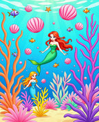 Whimsical Mermaid Coral Reef Undersea Adventure Rug