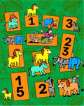 Jungle Animals With Numbers Collection Rug