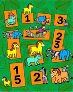 Jungle Animals With Numbers Collection Rug