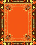 Orange and Yellow Armorial Scroll Rug