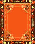 Orange and Yellow Armorial Scroll Rug