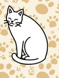 Simple Cat Paw Print Background Rug