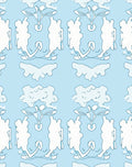 Sky Blue Abstract Clouds and Flower Rug