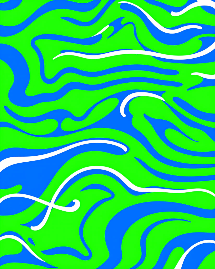 Vibrant Blue Green Swirl Rug