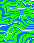 Vibrant Blue Green Swirl Rug