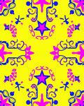 Vibrant Yellow Starburst Motif Rug