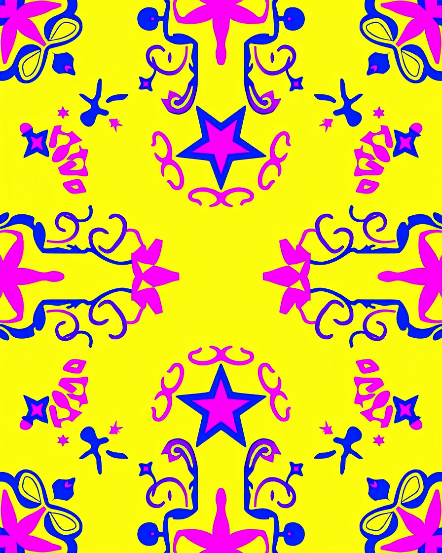 Vibrant Yellow Starburst Motif Rug