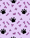 Pink Paw Prints and Bones Rug