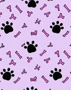 Pink Paw Prints and Bones Rug