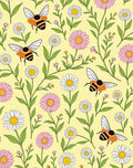 Whimsical Bumblebee Floral Garden Rug