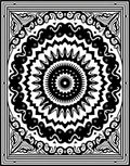 Bold Black Mandala Radial Harmony Rug